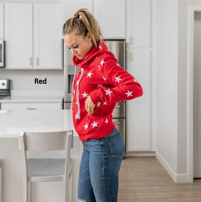 Fleece All-over Star Print Pullover Hoodie