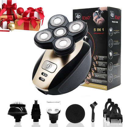 Rasoir électrique rechargeable 5 en 1 pour homme, 5 têtes flottantes