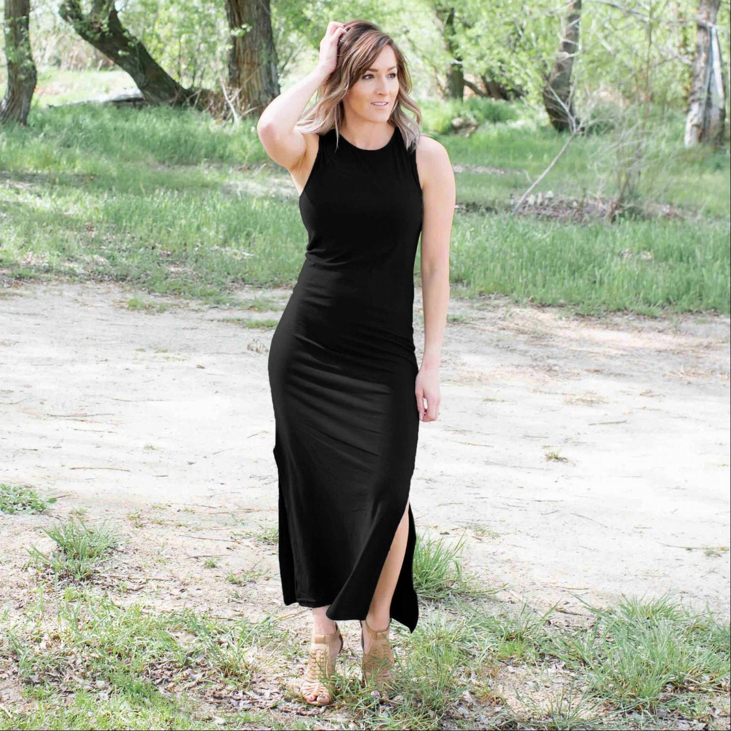 Robe longue en tricot