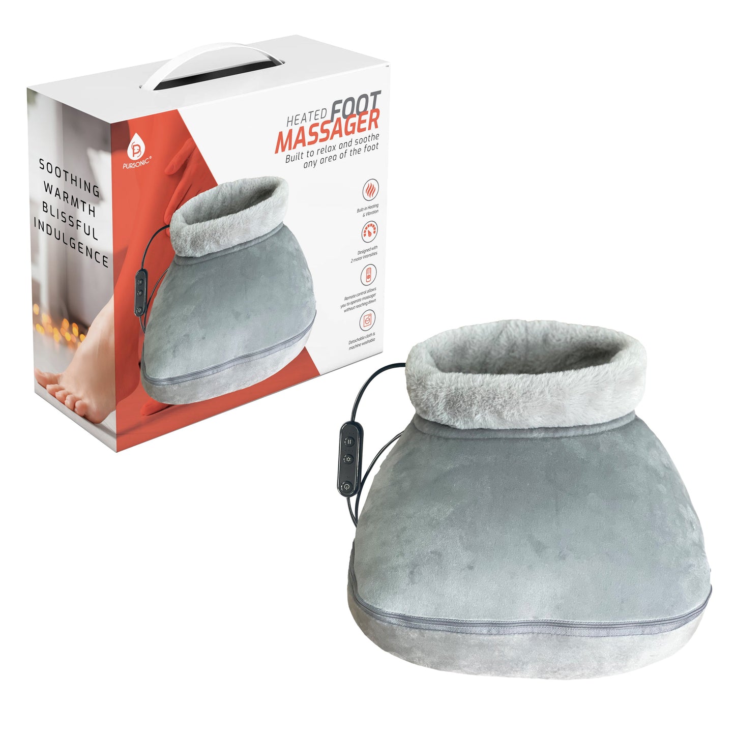 Masajeador de pies calentado con control remoto, diseño plegable y doble