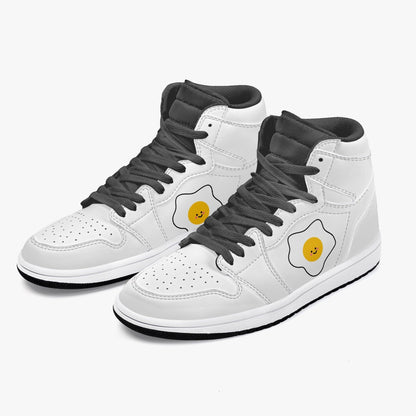 Zapatillas altas de cuero con diseño de huevo de lujo Jacki Easlick 