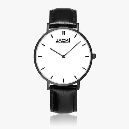Reloj de cuarzo Jacki Easlick con correa de cuero ultrafina
