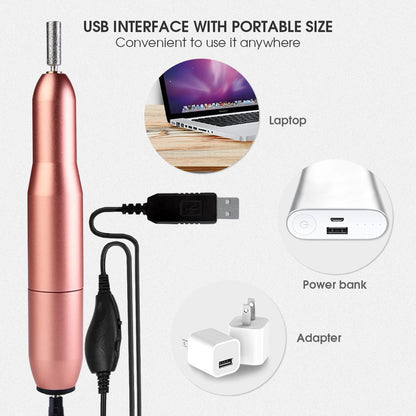 Kit de perceuse à ongles USB, polisseuse à ongles électrique, kit de lime à ongles portable