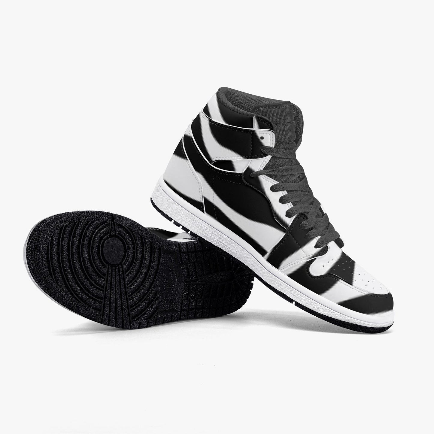 Baskets montantes en cuir à imprimé zèbre Jacki Easlick 