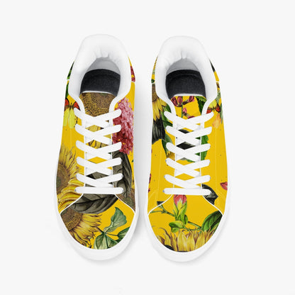 Zapatillas bajas de cuero Jacki Easlick Sunflowers - Blanco/Negro 