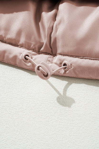 Doudoune matelassée à fermeture éclair intégrale rose abricot