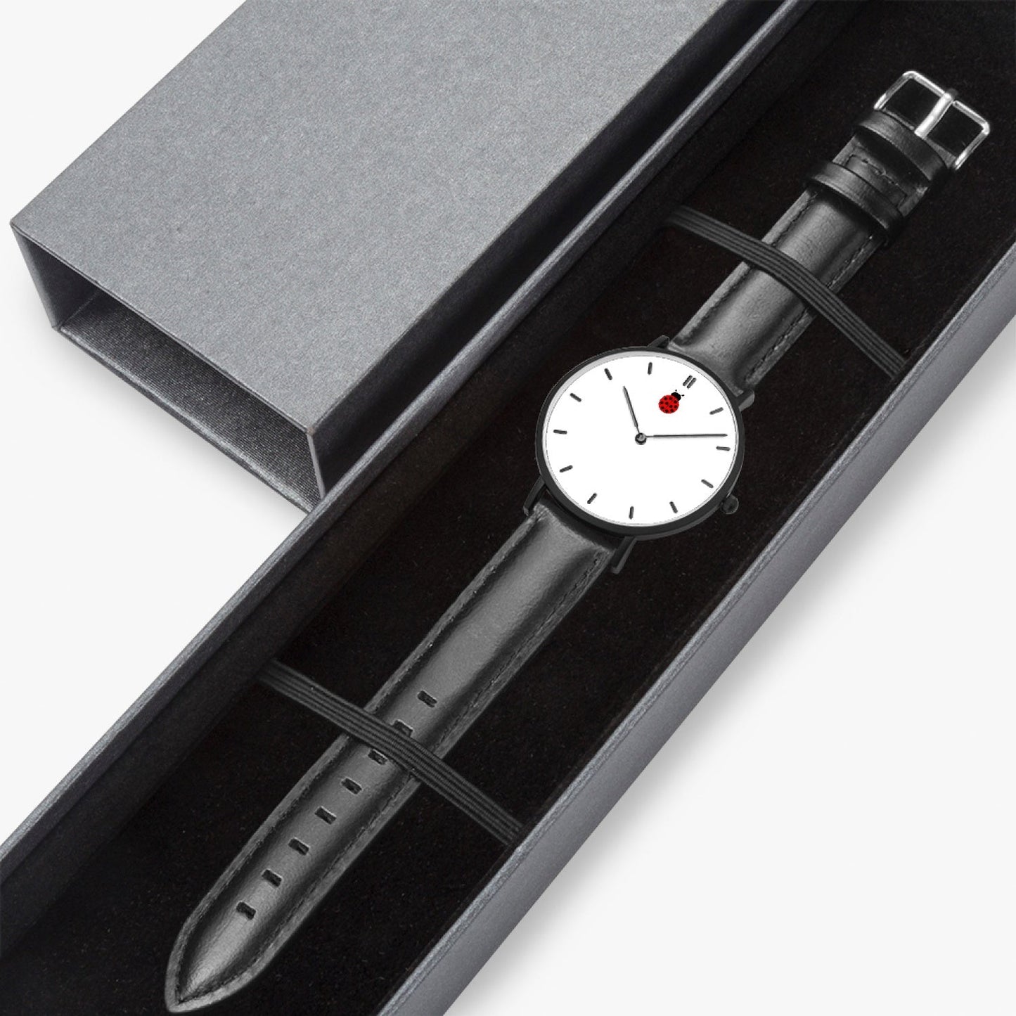 Reloj de cuarzo Jacki Easlick Ladybug con correa de piel ultrafina