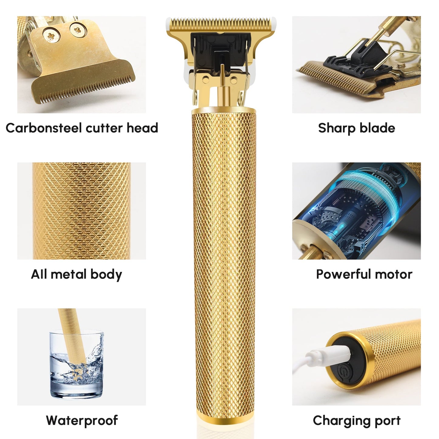 Cortapelos para hombre, profesional, resistente al agua