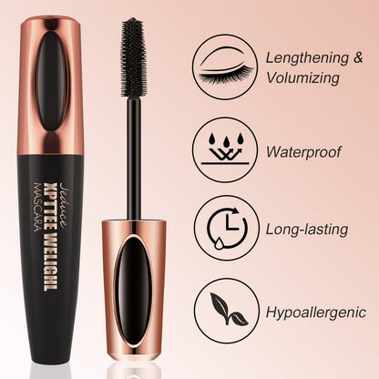 1/2 paquet de mascara noir 4D en fibre de soie pour extensions de cils