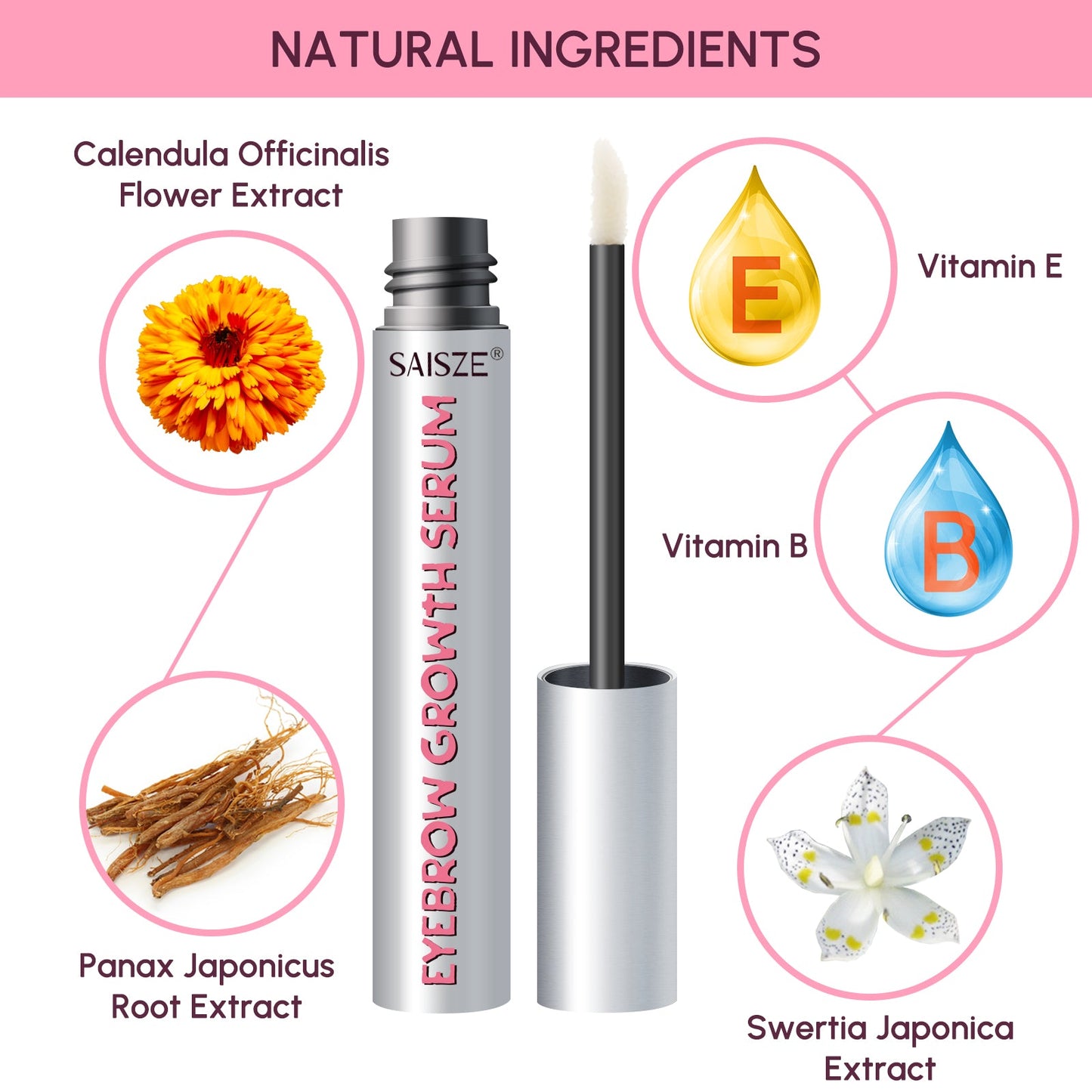 1 sérum pour cils à la biotine, sérum booster pour des cils plus longs, plus fournis et