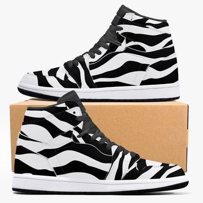 Zapatillas altas de piel con diseño de cebra de Jacki Easlick 