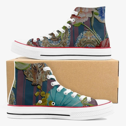 Zapatillas altas de lona con estampado de flores de tigre de Jacki Easlick
