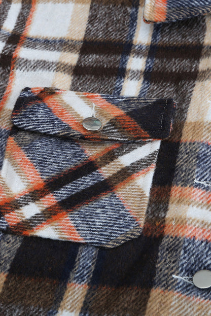 Veste à poches à imprimé géométrique à carreaux