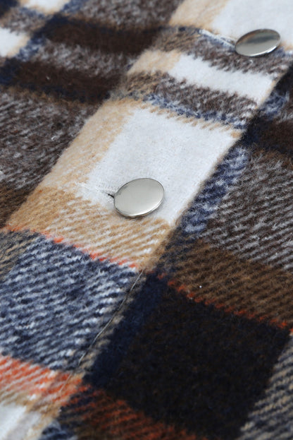 Veste à poches à imprimé géométrique à carreaux