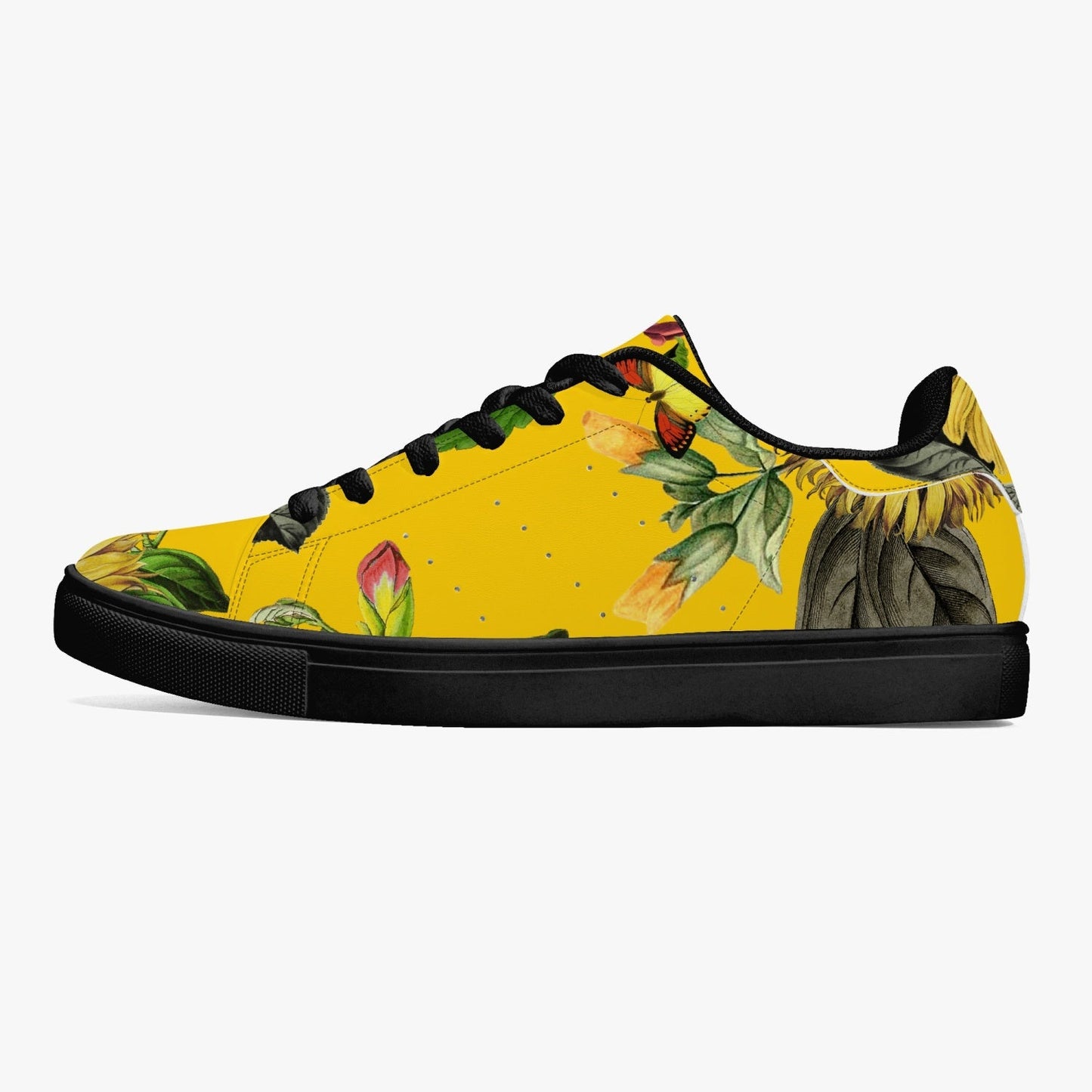 Zapatillas bajas de cuero Jacki Easlick Sunflowers - Blanco/Negro 