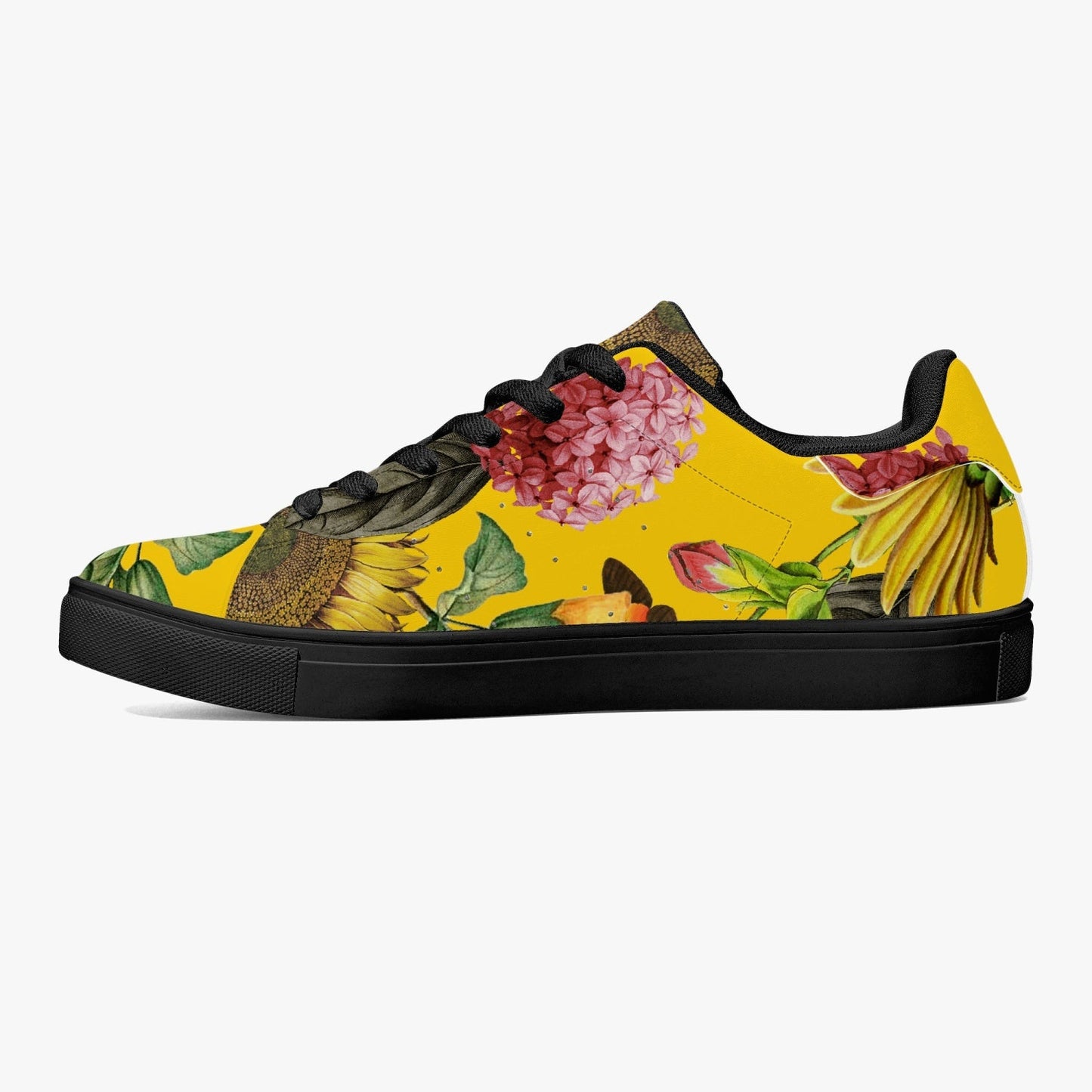 Zapatillas bajas de cuero Jacki Easlick Sunflowers - Blanco/Negro 