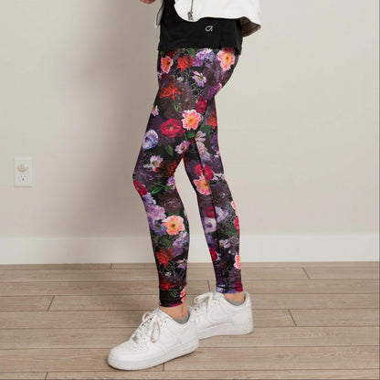 Pantalon de sport taille haute à fleurs longueur cheville