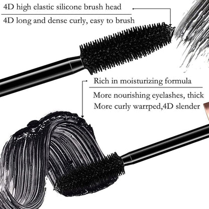 1/2 paquet de mascara noir 4D en fibre de soie pour extensions de cils