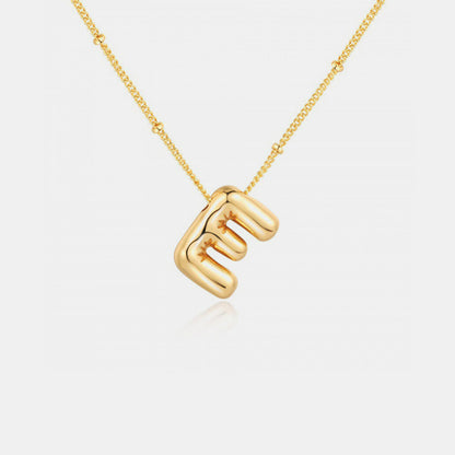 Collier pendentif lettre plaqué or