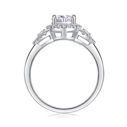 Bague de mariage de luxe en argent avec diamants et moissanite 