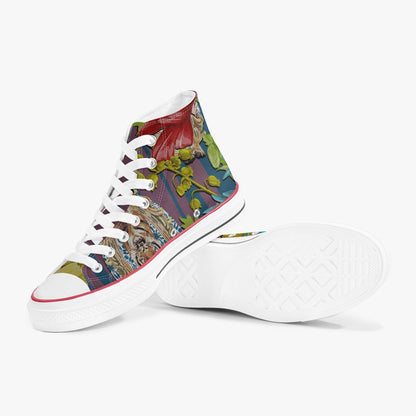 Zapatillas altas de lona con estampado de flores de tigre de Jacki Easlick