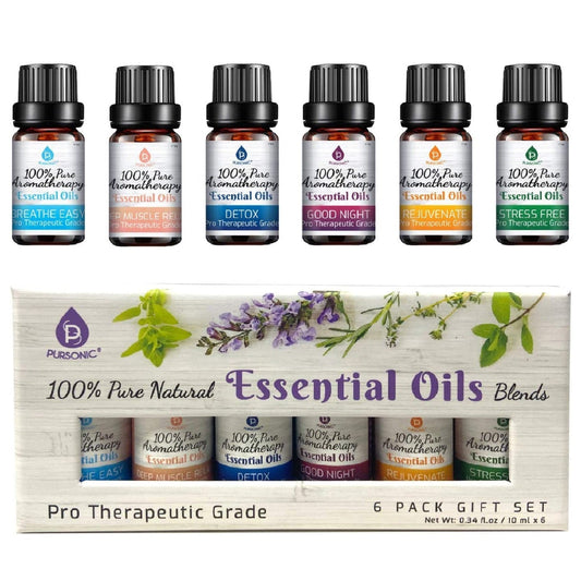 Paquete de 6 mezclas de aceites esenciales de aromaterapia 100 % puros