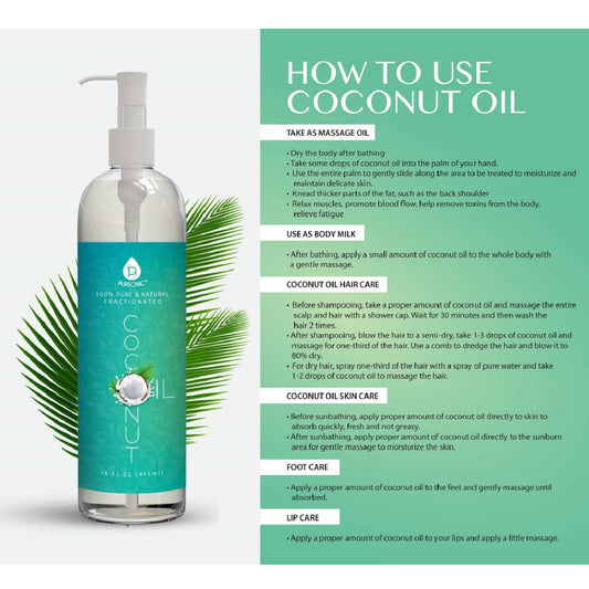 Aceite de coco fraccionado 100% puro y natural 