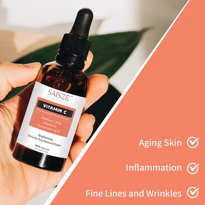 Suero facial antiedad con ácido hialurónico para mujeres con vitamina C y aloe