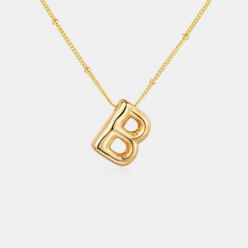 Collier pendentif lettre plaqué or