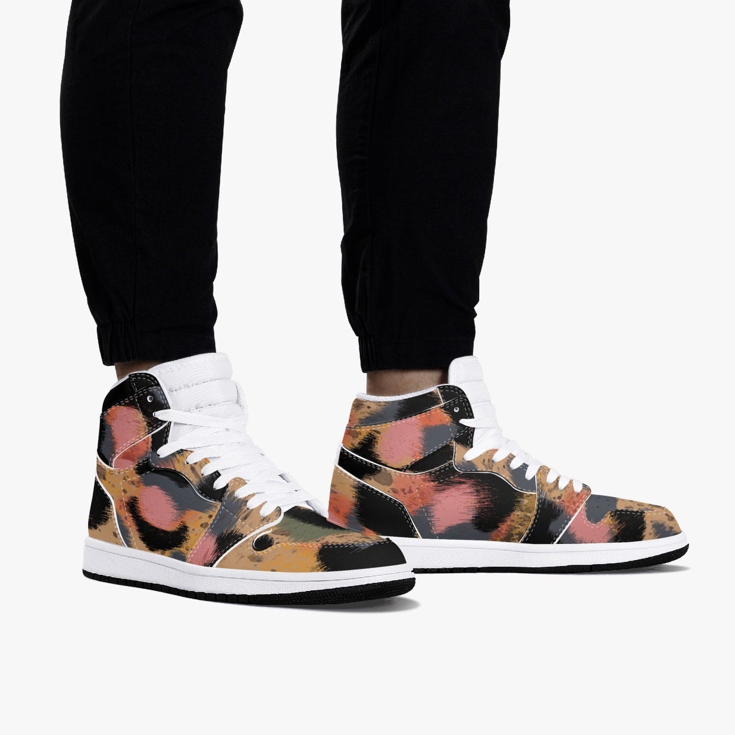 Zapatillas altas de cuero con estampado de leopardo de Jacki Easlick 
