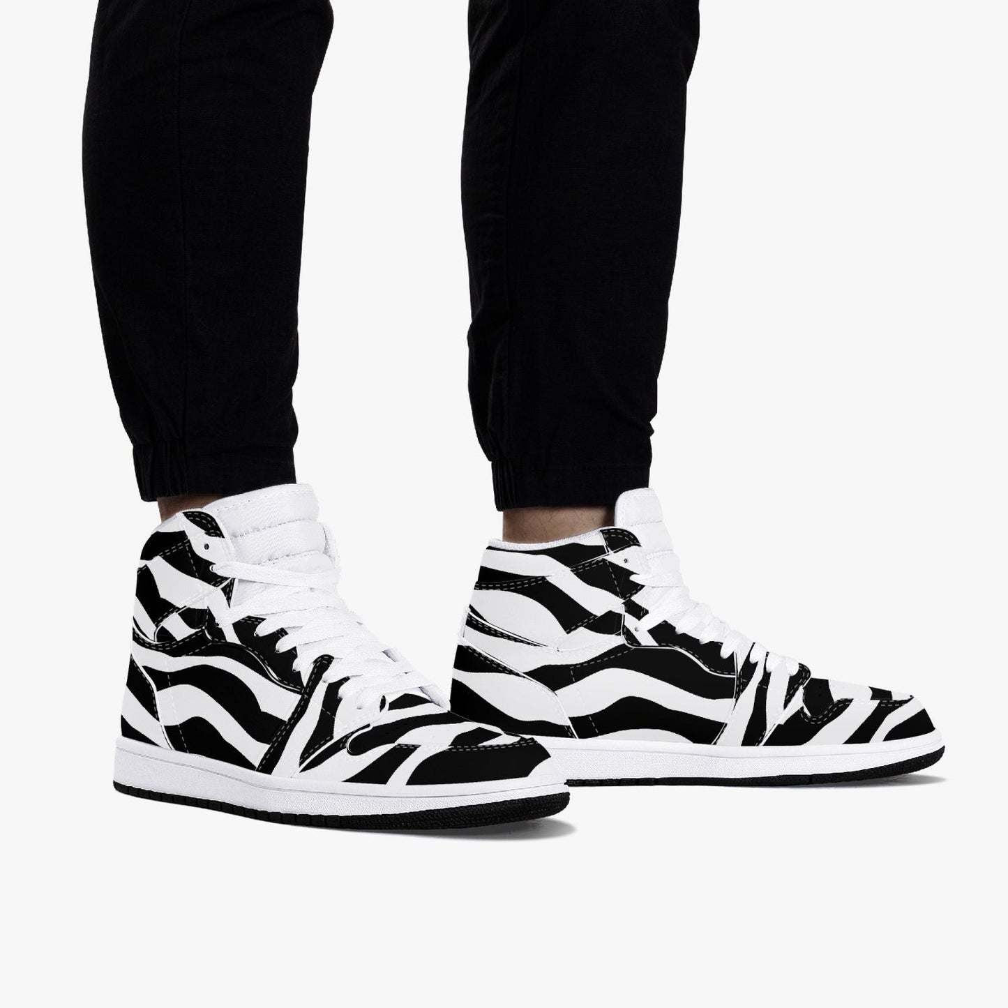Zapatillas altas de piel con diseño de cebra de Jacki Easlick 