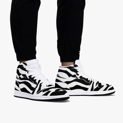 Zapatillas altas de piel con diseño de cebra de Jacki Easlick 