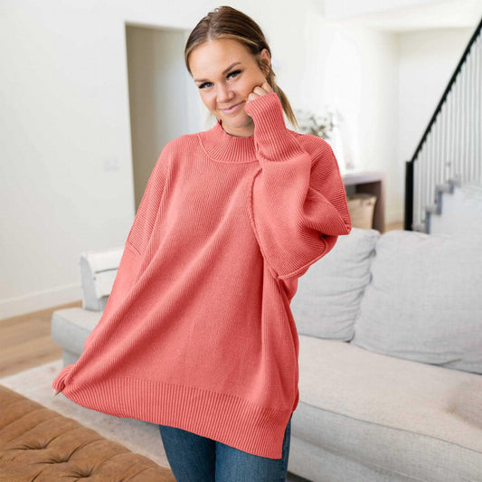 Suéter oversize con abertura lateral