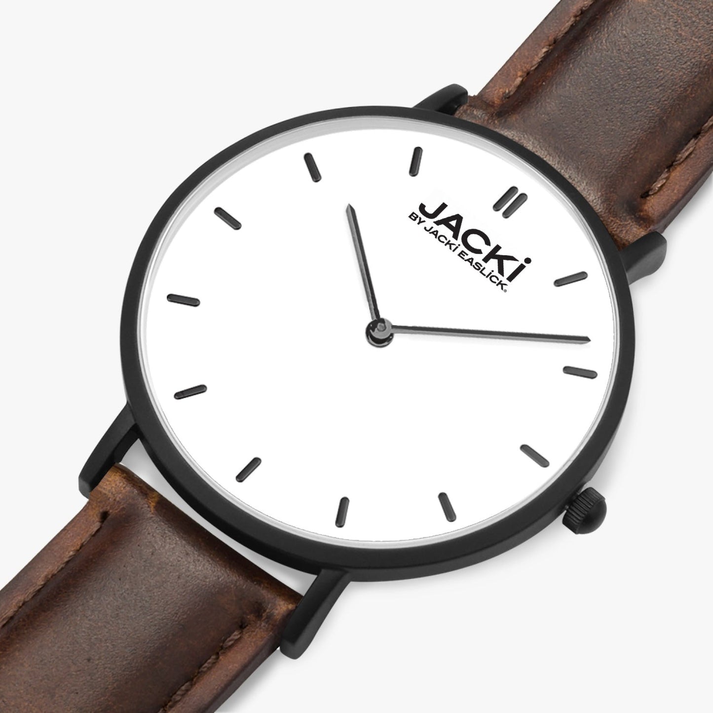 Reloj de cuarzo Jacki Easlick con correa de cuero ultrafina