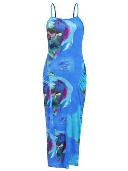 Vestido de tirantes finos estampado