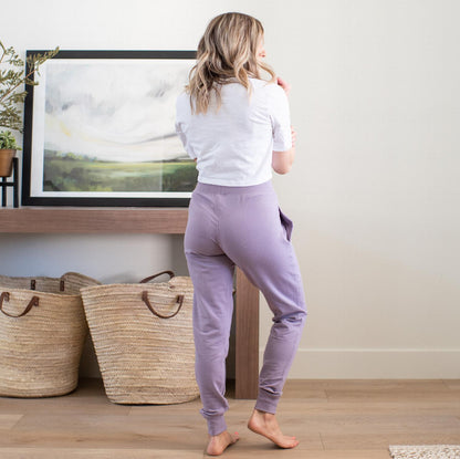 Stretch Terry Basic Wide Elastic Waistband Jogger
