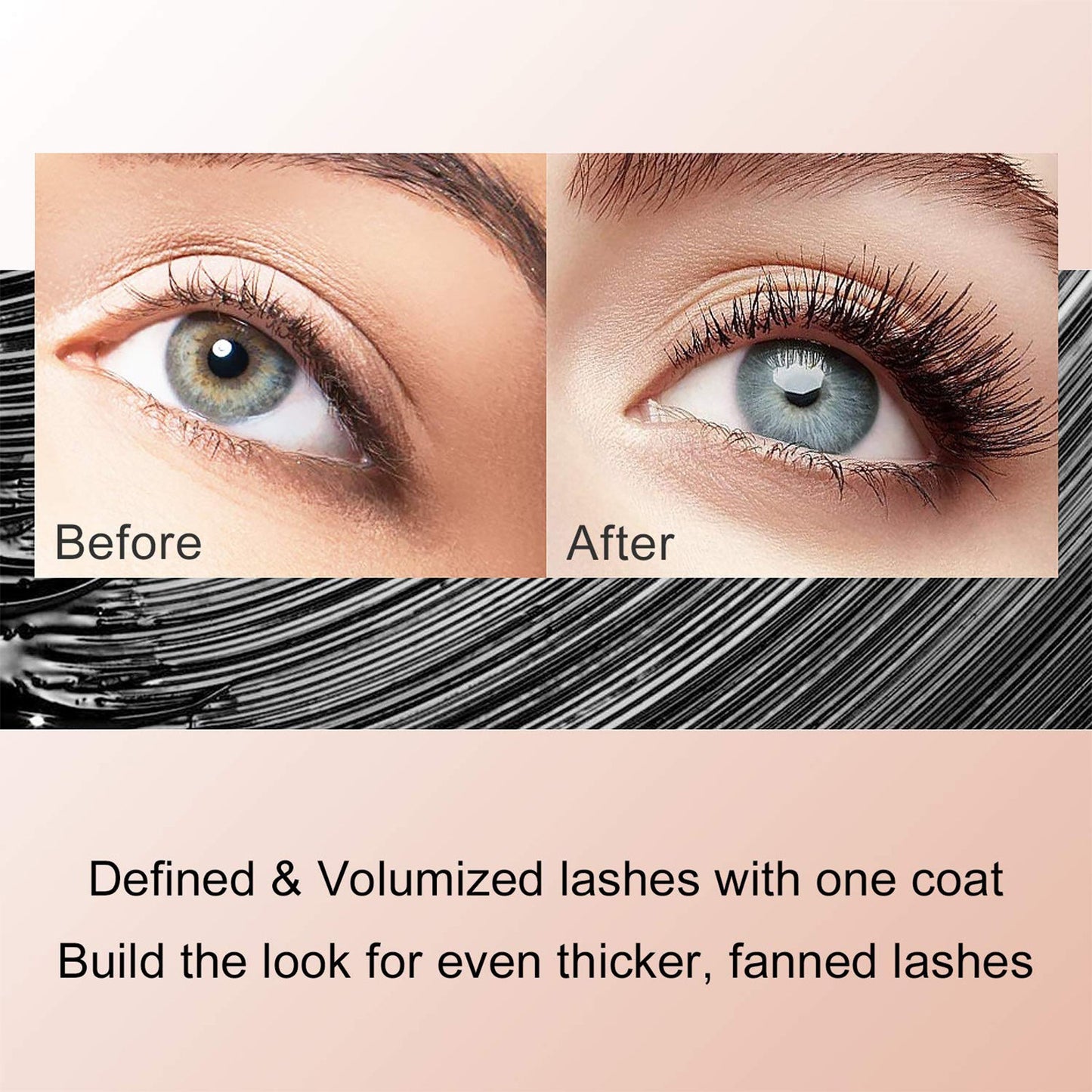 1/2 paquet de mascara noir 4D en fibre de soie pour extensions de cils