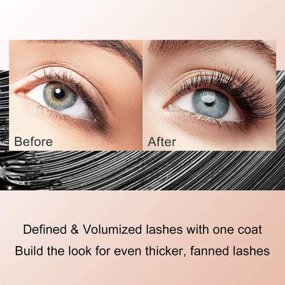 1/2 paquet de mascara noir 4D en fibre de soie pour extensions de cils