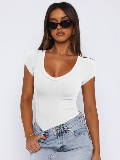 Camiseta de cuello redondo y manga corta