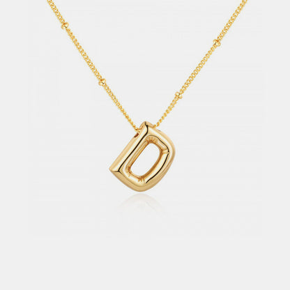 Collier pendentif lettre plaqué or