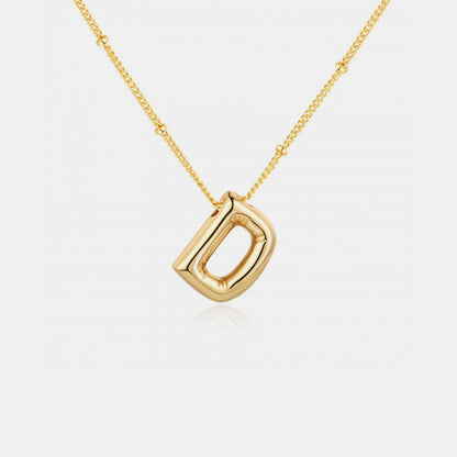 Collier pendentif lettre plaqué or