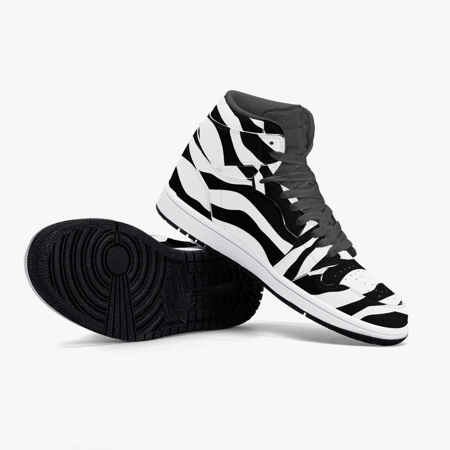 Zapatillas altas de piel con diseño de cebra de Jacki Easlick 