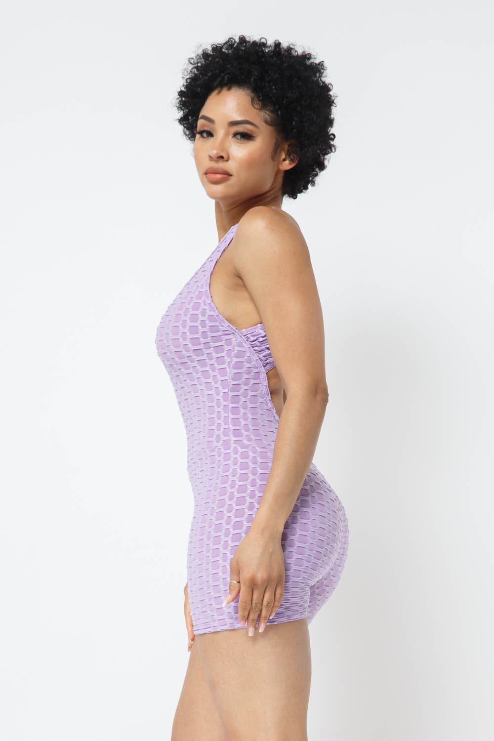 Mono sin mangas con espalda cruzada y estampado de panal de jacquard