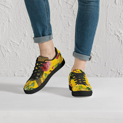 Zapatillas bajas de cuero Jacki Easlick Sunflowers - Blanco/Negro 