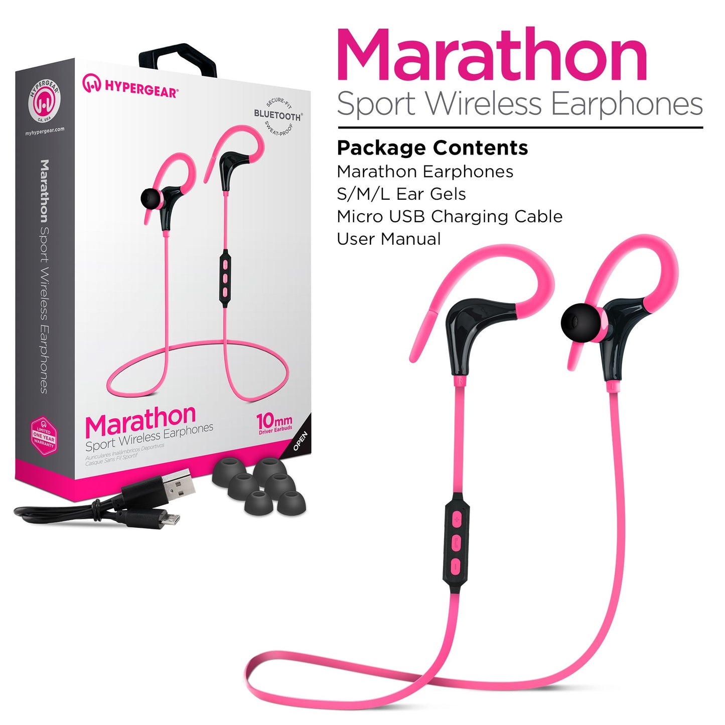 Auriculares inalámbricos Bluetooth HyperGear Marathon Sport