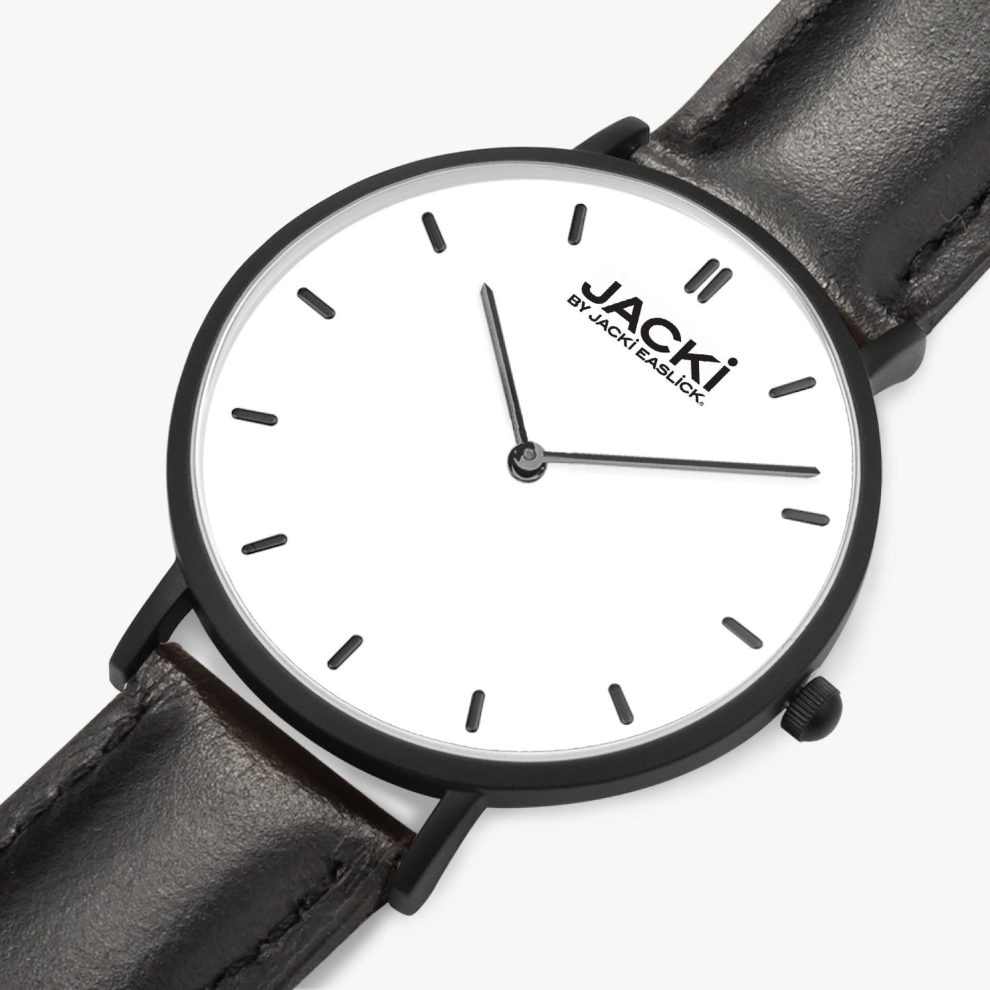 Reloj de cuarzo Jacki Easlick con correa de cuero ultrafina