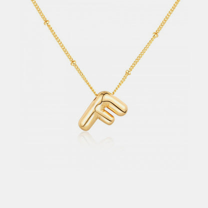 Collier pendentif lettre plaqué or