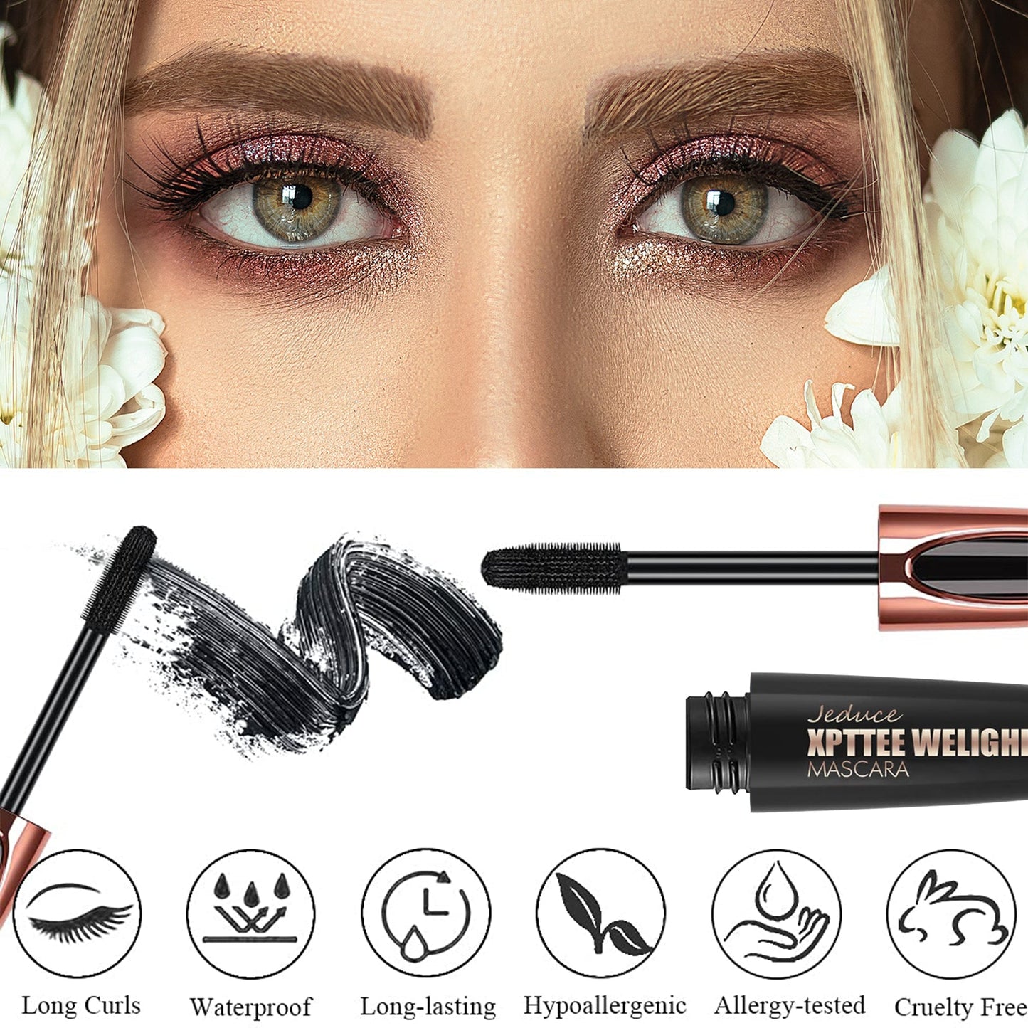 1/2 paquet de mascara noir 4D en fibre de soie pour extensions de cils