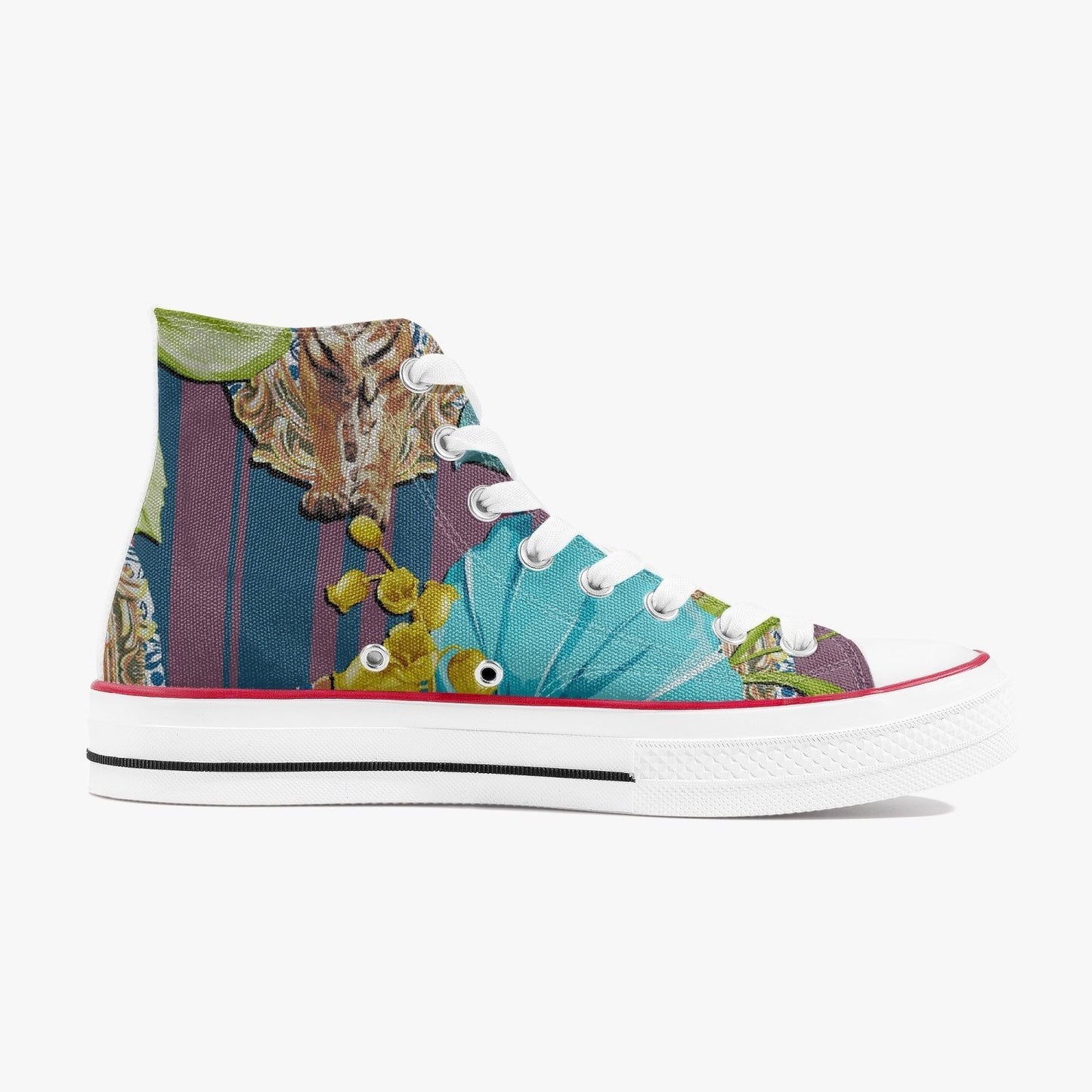 Zapatillas altas de lona con estampado de flores de tigre de Jacki Easlick