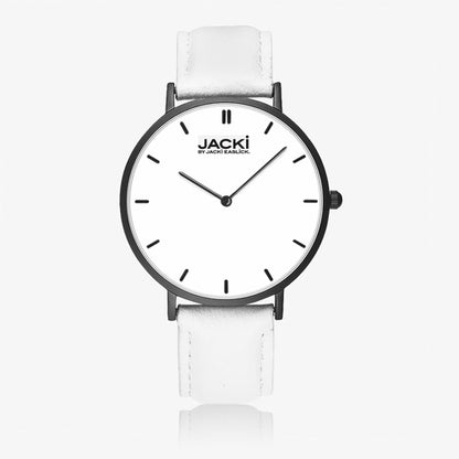 Reloj de cuarzo Jacki Easlick con correa de cuero ultrafina